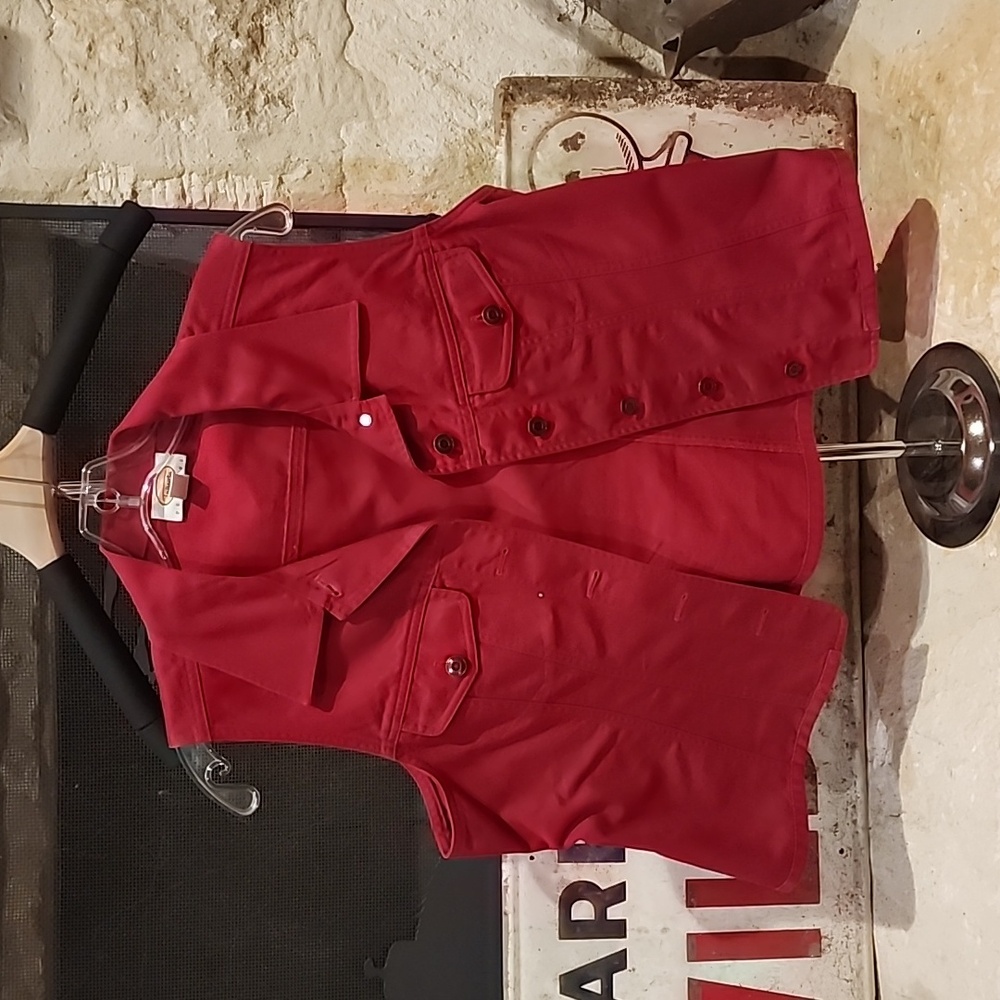 Chic red light Denim ladies vest